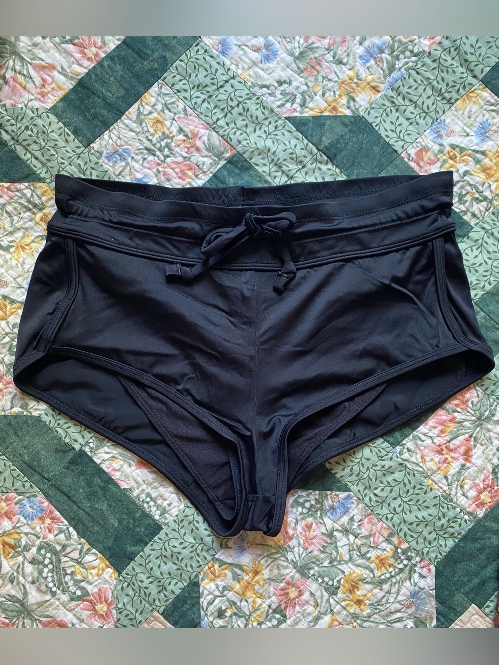 NWT Joe Fresh Women's Black Swim Shorts with Drawstring